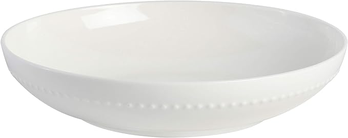 Gibson Elite Embossed Bone China Double Bowl Dinnerware Set, Service for 4 (16pcs), White