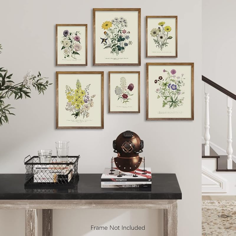 Rustic Modern French Country Cottagecore Wall Art - Watercolor Vintage Flower Poster Print - Primitive Green Magnolia Leaves Pictures Gallery Gift - Farmhouse Plant Botanical Floral Kitchen Room Décor