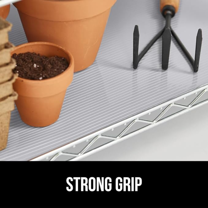 GORILLA GRIP DuraGuard Shelf Liner, 17.5x30 Non-Adhesive Cabinet Liners for Kitchen Drawers, Shelves, Refrigerator, Pantry Storage, Bathroom Closet, Durable Waterproof BPA Free Ribbed Plastic, Lt Gray