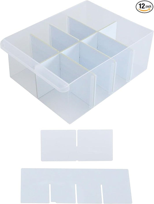 (12-Pack) Large Drawer Configurable Dividers compatible with Craftsman, ArtBin Craft Storage Cabinets, (12 Width + 3 Length Dividers), (Dividers Only)