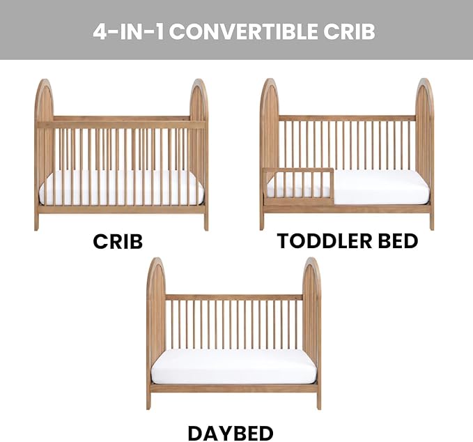 Soho Baby Everlee 3-in-1 Island Crib, Honey Wood