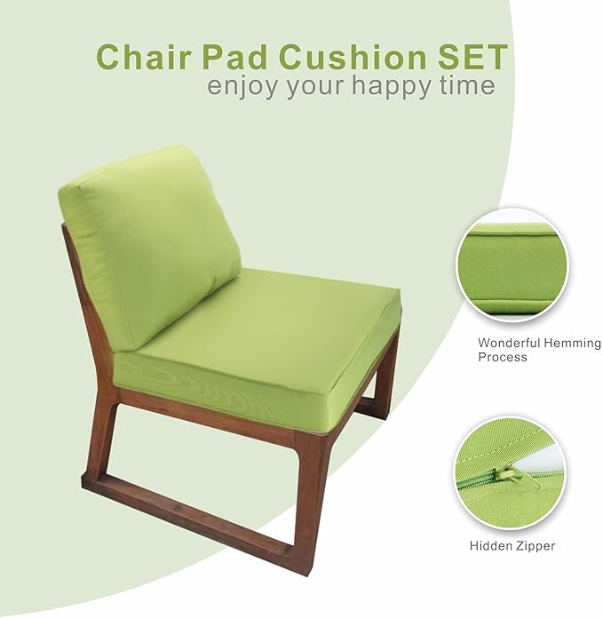 JMGBird Outdoor Chair Cushion Set, Deep Seat Patio Furniture Cushion 24"x24" Outdoor Cushions for Patio Furniture