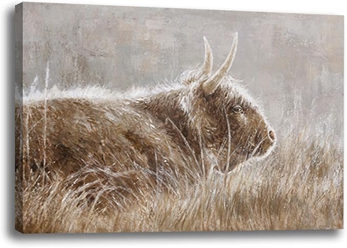 VAYIMDH Brown Wall Pictures Vintage Wall Print Animal Wall Hangings Decor 12"x16" Wall Art for Bathroom Decor Artwork for Bedroom