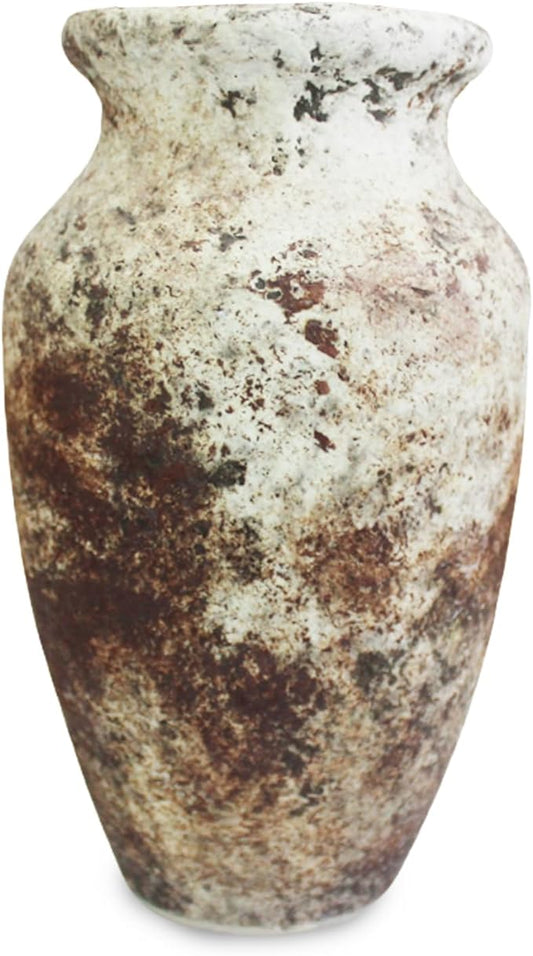roro Handmade Rustic 7-Inch Brown Rustic Ceramic Vase - Antique Indoor Outdoor with an Elegant Classic -Shaped Design