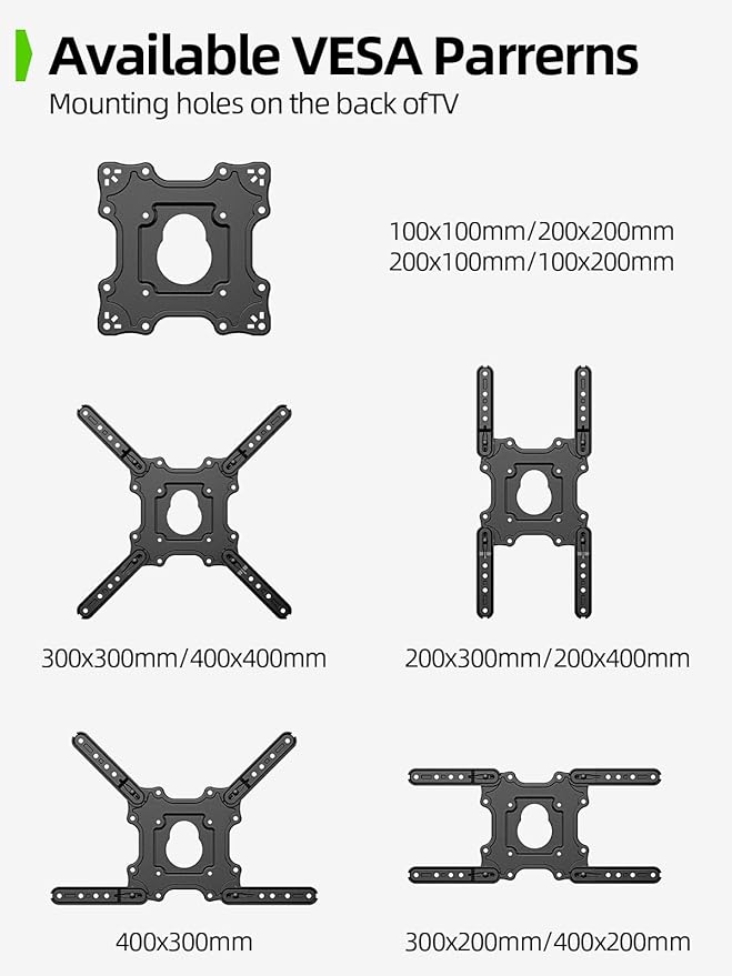 USX MOUNT Full Motion TV Wall Mount for 26-60 inch up to 77 lbs, Single Stud Corner TV Mount Bracket with Swivel Tilt Articulating, Monitor Wall Bracket Fit Max VESA 400x400mm