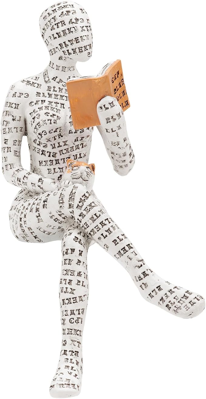 puthiac Modern Figurines Home Decor - Reading Woman Figurine Sculpture Thinker Statue - Modern Abstract Home Decor for Living Room, Office, Bedroom - Elegant and Aesthetic Decoration Statue 02