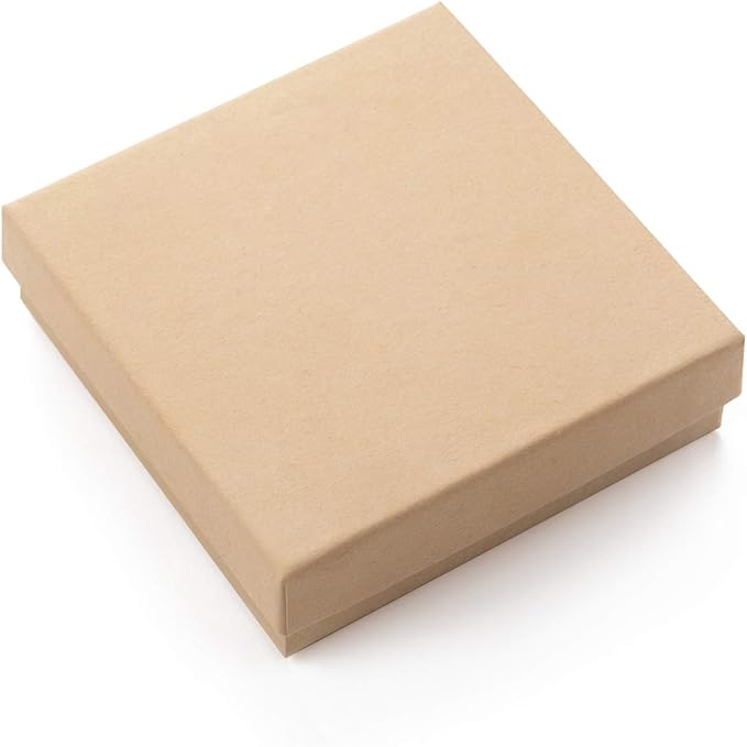 GEFTOL Jewelry Gift Boxes 20 Pack 3.5x3.5x1 Inch Cardboard Jewelry Boxes,Small Gift Boxes for Jewelry Earrings Necklaces Handmade Bangles Bracelets(Brown)
