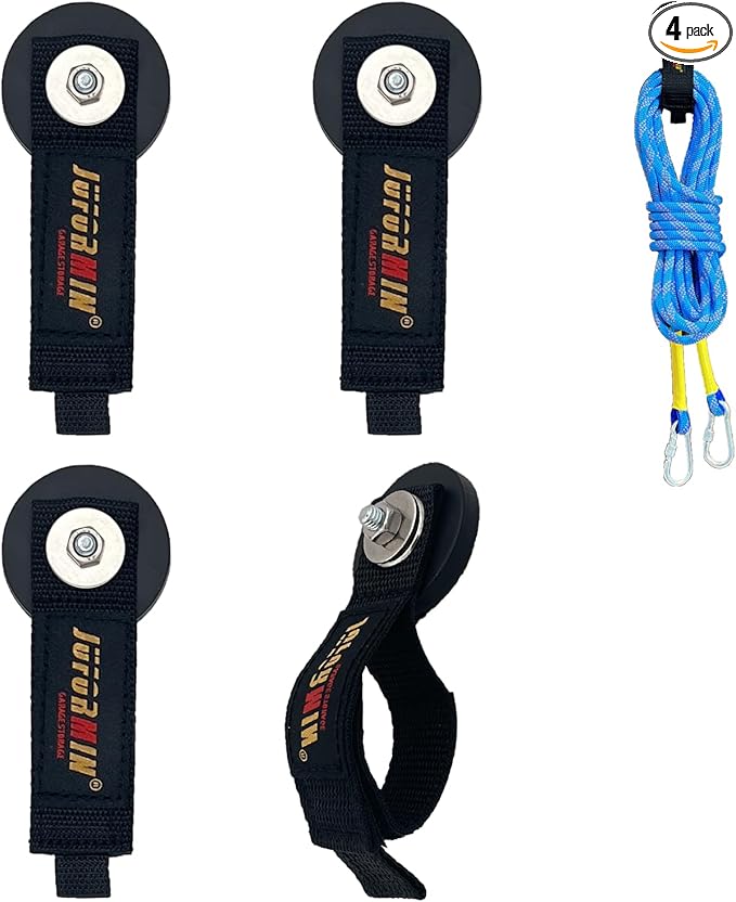 Heavy Duty Magnetic Hook, Magnetic Tool Holder, Magnetic Garage Hooks, Extension Cord Strap for Cable, Rope, Wire Storage in Garage,Workshop,RV,Pick-up(Dia.1.69" Magnet * 4Pcs)