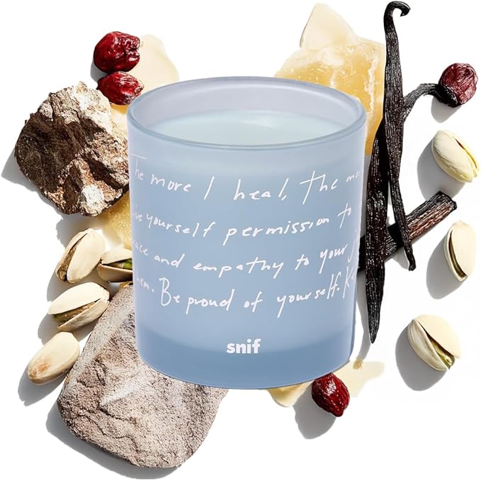 Heal The Way Luxury Scented Candle by Snif, Gourmand and Ambery, Warm and Calming Candle, 50+ Hours, 100% Cotton Fiber Wicks, Soy Wax Blend, Non-Toxic, Vegan, 8.5 oz