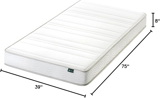 ZINUS 8 Inch Foam and Spring Hybrid Mattress [New Version], Twin, Fiberglass Free, Medium Firmness, Durable Support, Certified Safe Foams & Fabric, Mattress in A Box