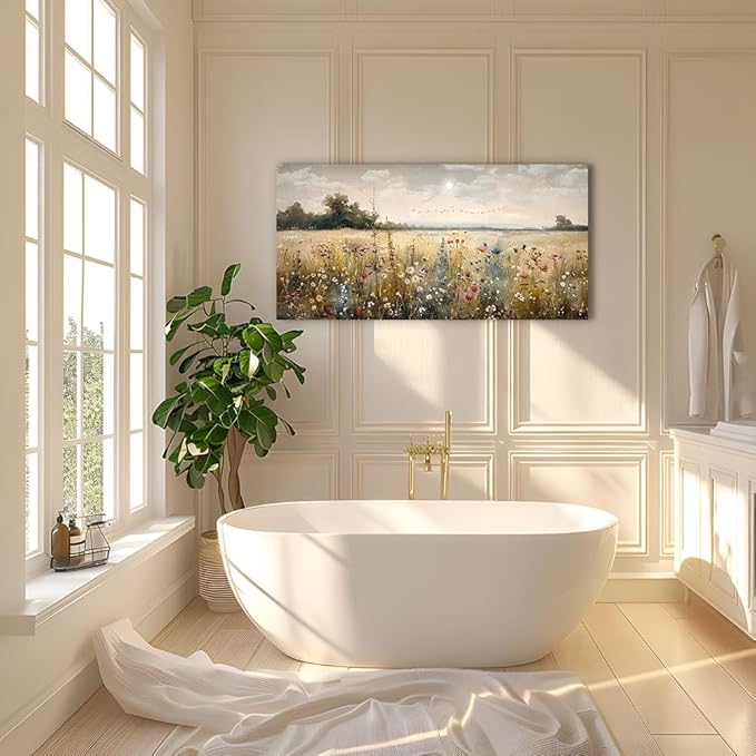 Wapluam Wall Decor For Living Room Canvas Prints Wall Art Bedroom Office Decoration Vintage Abstract Painting Rural Natural Landscape Pictures Artworks Ready To Hang Farmhouse Aesthetic Home Decor