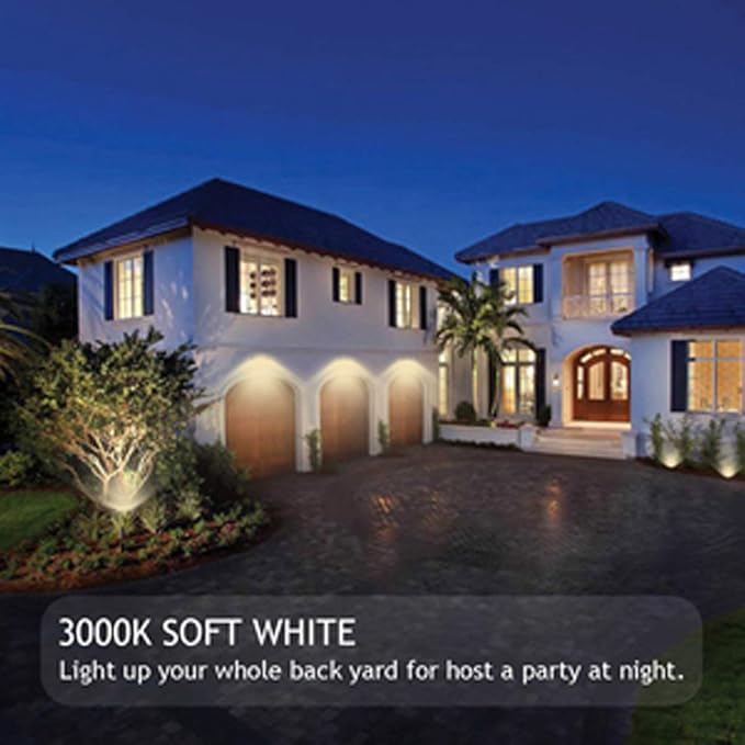 10W LED Landscape Lights 12V Low Voltage Outdoor Spotlights Warm White 3000K IP65 Waterproof with Spike Stand for Garden,Yard,Deck,Step [4 Pack]