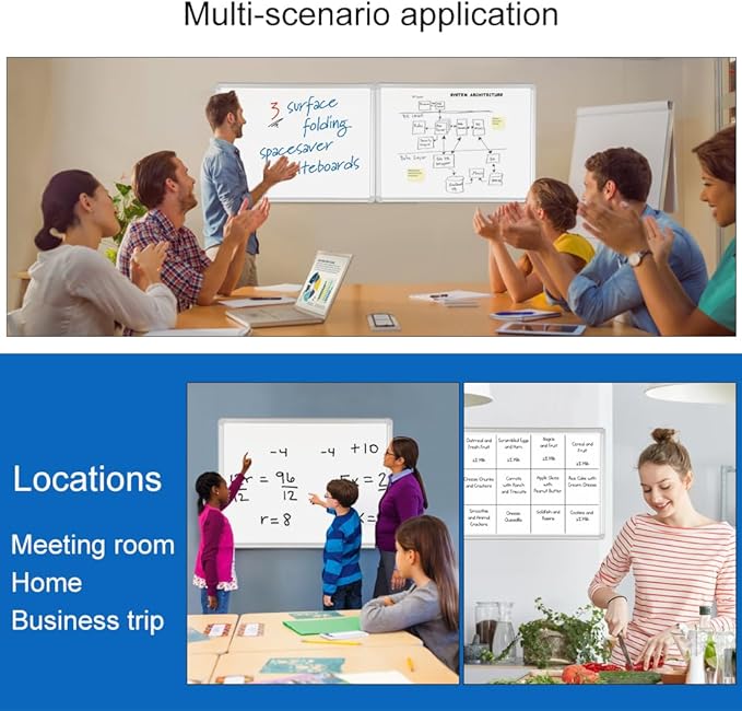 DEVELOP Magnetic Large Dry Erase Board 36 x 60 Inch, Large Wall Mounted Whiteboard with Aluminium Frame & Detachable Marker Tray 3' x 5', Magnetic White Board for Home School Office