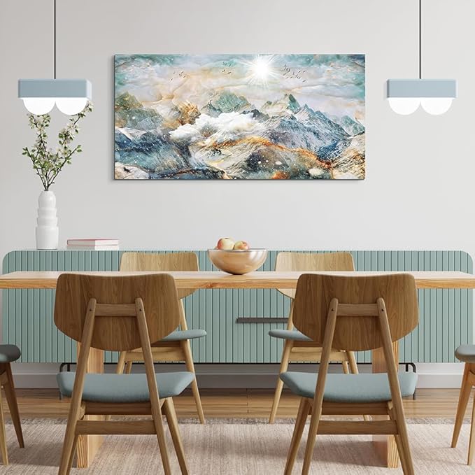 Wapluam Abstract Canvas Wall Art For Living Room Large Wall Decor For Bedroom Office Wall Decor Mountain Landscape Wall Painting Framed Pictures Decor Artwork Farmhouse Home Decorations 20"X40"