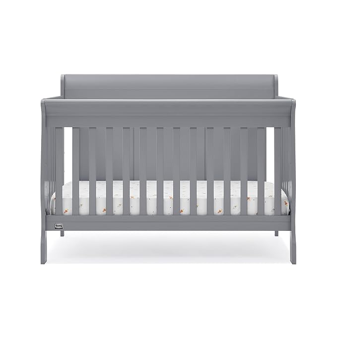 Simmons Kids Carter 6-in-1 Convertible Crib - Greenguard Gold Certified, Grey