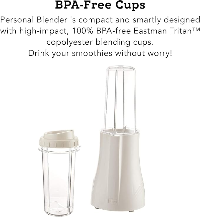 Tribest PB-250 Kitchen Grinder & Personal Blender for Shakes and Smoothies with BPA-Free Portable Blender Cups, White