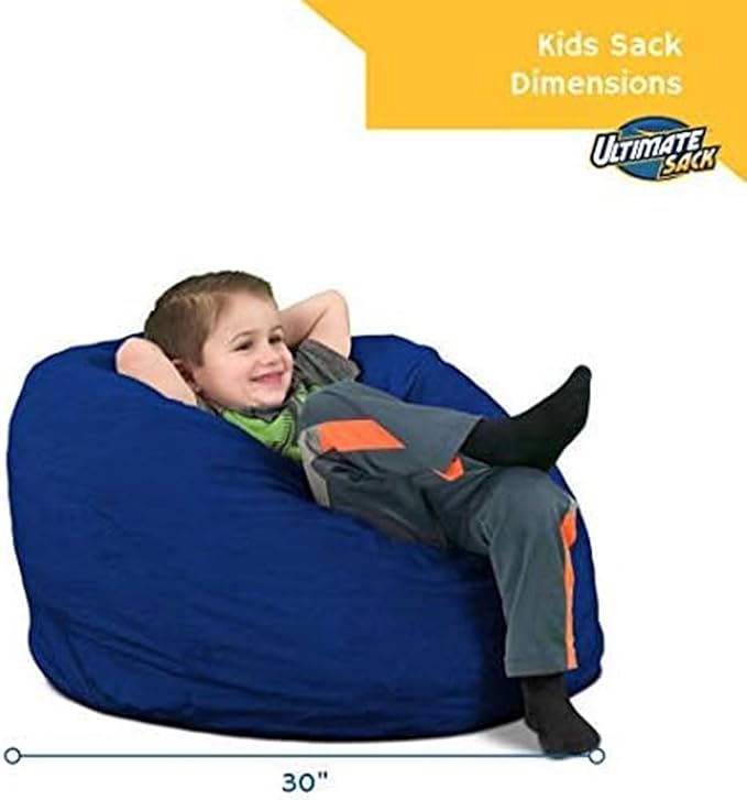 Ultimate Sack Kids Bean Bag Chair, Oversize Bean Bag Chair for Adults, Comfy Chair Bean Bag Couch Lounge Sofa Loveseat Furniture | Cloud Suede