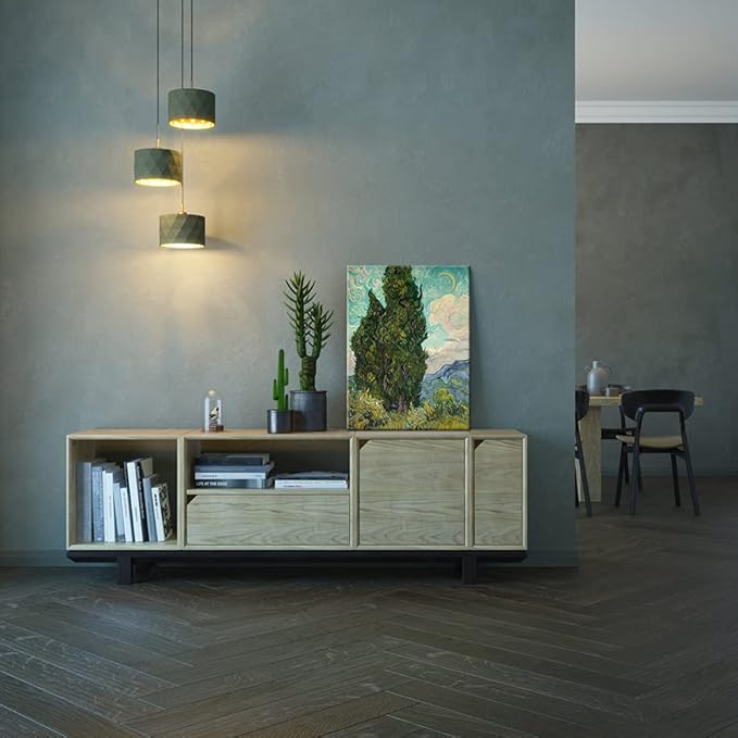 Wieco Art Cypresses Classic Giclee Canvas Prints Wall Art by Van Gogh Famous Oil Paintings Reproduction Green Tree Picture Ready to Hang for Home Decorations Modern Abstract Forest Landscape