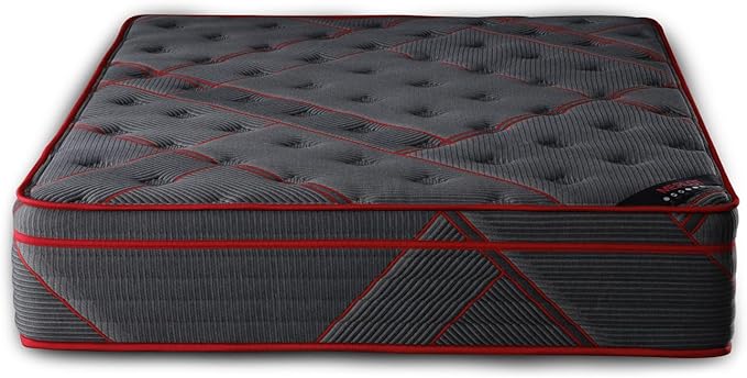 Ottomanson Queen 13" Luxury Black Eurotop Mattress - Medium-Firm Hybrid Comfort - Made in USA - Premium Quilted Cover - Fiberglass-Free - Bed in a Box