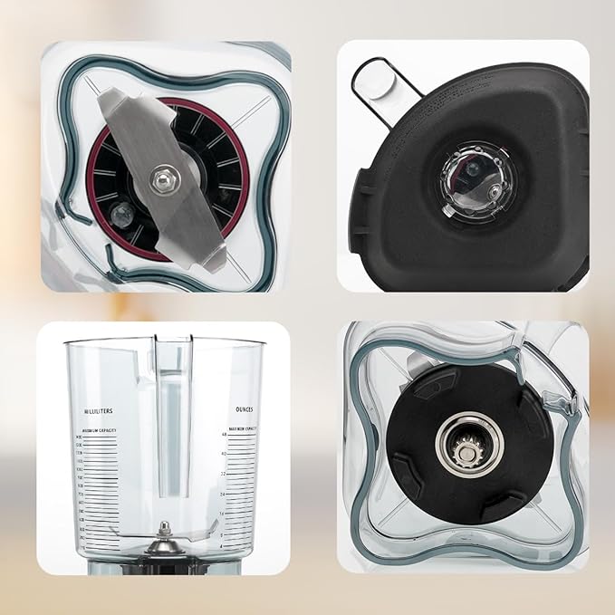 For Vitamix Blender Pitcher 48oz Fit for Quiet One VM0100A 15978 16016 36019 VM0145 Commercial BarBoss Advance Drink Machine Touch & Go Blender Container Cup Jar Jug Parts(with a cleaning bursh)