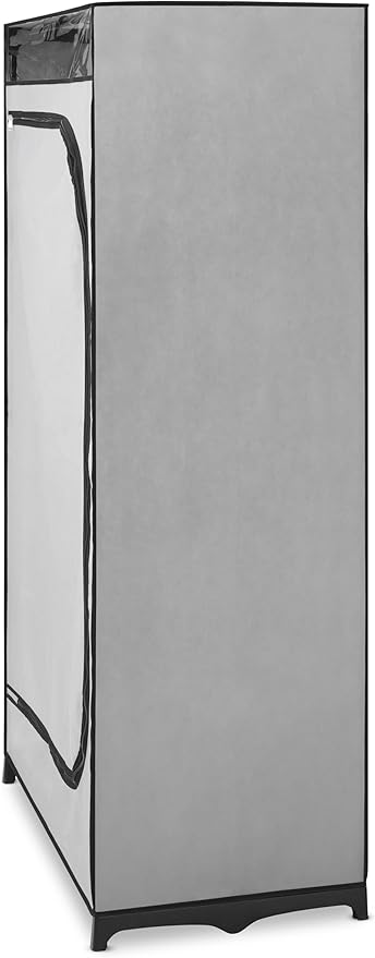 Whitmor Portable Clothes Closet - Freestanding Garment Organizer with Cover - 36 Inches Wide - Grey