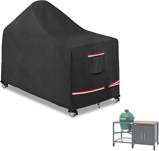 72 Inch Large Green Egg Big Grill Table Cover, Kamado Ceramic BBQ Grill Cover, Waterproof Heavy Duty Outdoor Grill Cover, BBQ Cover, Grill Cart Cover