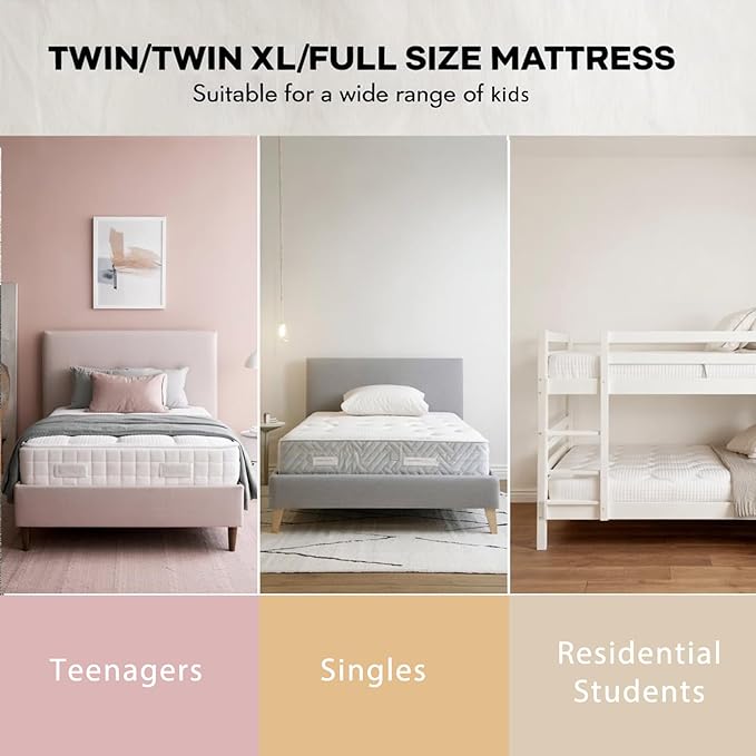 6 Inch Full Memory Foam Mattress- CertiPUR-US Certified Foam Mattress in a Box -Medium Firm Support for Pressure Relief with Washable Bamboo Fiber Cover for Kid Single Bunk Trundle Bed