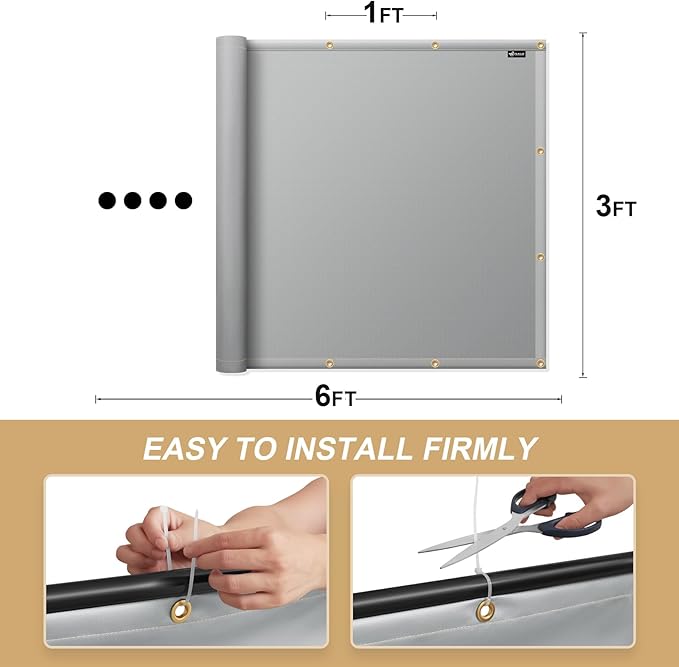 Heat Shield Behind Grill Heat Shield Mat for Deck Fence, Railing, Grill and Refrigerator, Heavy Duty Fireproof Cover and Screen Protect Deck Railing from Grill, 3'x6'