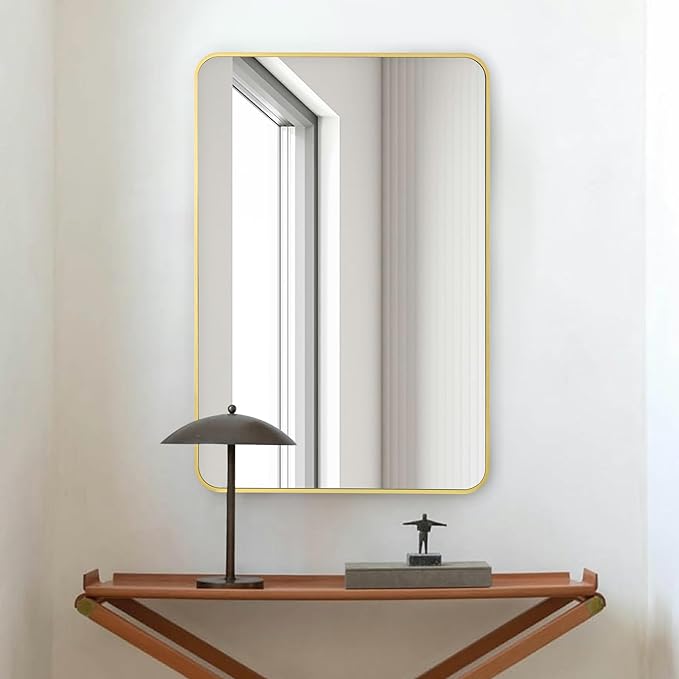 Black Bathroom Mirror,Rectangle 24 x 36 Inch Vanity Wall Mirror,Modern Mirror for Wall,Rectangular Mirror with Wood Frame for Bedroom Living Room Entryway