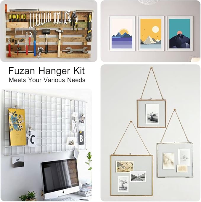 72 pcs Picture Hangers with 10-60lbs, 4 Different Size Picture Hangers, Iron Alloy Nail Hooks, Plaster Picture Hanging Kit on Wooden/Drywall Hanging Hardware for Clock, Mirror, Jewelry