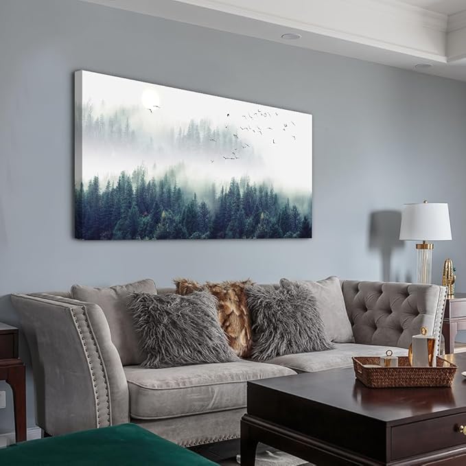 Lapremoly Wall Decorations For Living Room Large Canvas Framed Wall Art For Bedroom Modern Office Mountain Forest Trees Landscape Canvas Art Wall Paintings Ready To Hang Home Decor 20" x 40"inch