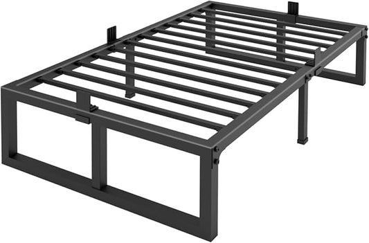 Twin XL Size Bed Frame, 14 Inch Heavy Duty Support 3500 lbs Metal Platform, No Box Spring Needed/Noise Free/Non-Slip/Steel Slat Support/Easy Assembly