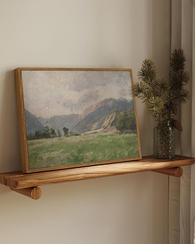 InSimSea Framed Canvas Wall Art Vintage Decor, Retro Landscape Canvas Wall Art, Wild Field Pictures for Bathroom Wall Decor, Wall Decorations for Living Room, Dining Room Decor, 12"x16"