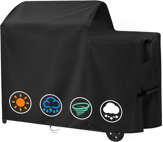 Grill Cover for Traeger Woodridge Electric Wood, 600D Waterproof Cover for Traeger Woodridge Grill, Pellet Smoker Grill Covers Accessory, 52" L x 28" W x 46" H