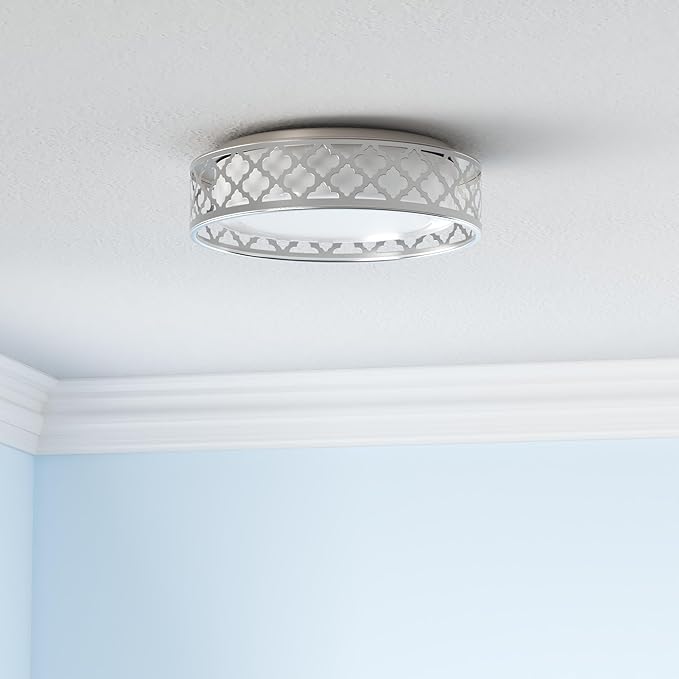 14inch LED Ceiling Light, 20W 1400 Lumens Dimmable Flush Mount Lighting Fixtures, 3000K Warm White, Brushed Nickel Finish, ETL Listed for Kitchen, Hallway, Bedroom, Laundry