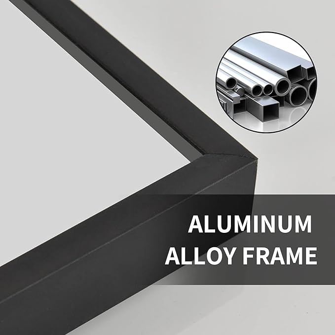 Koonmi 81"x41" Floor Mirror Full Length, Bedroom Floor Body Mirror with Stand, Large Black Mirror, Leaning, Standing or Hanging Horizontally/Vertically