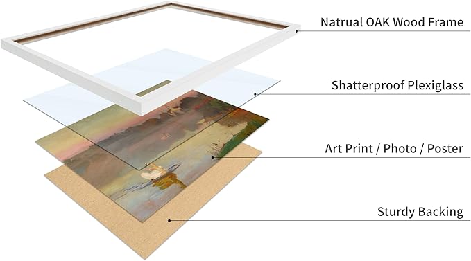 Poster Master Vintage Pond in Radziejowice Poster - Retro Swan Print - Lake Art - Landscape Art - Farmhouse Art - Animal Lover Art - Aesthetic Living Room or Office Decor, 8x10 White Framed