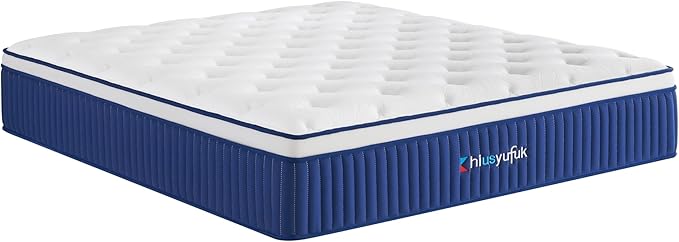 12 inch king size mattress in a box, Hybrid Mattress,Gel Memory Foam Individually Wrapped Pocket Coils Innerspring Pressure Relief,Soft,CertiPUR-US Certified,Fiberglass-Free, (12 Inch, King)