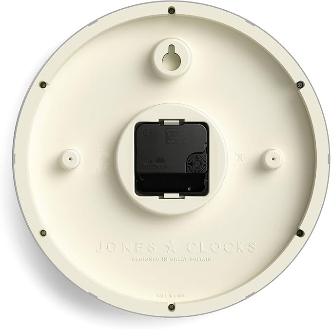 JONES CLOCKS® Kids Wall Clock | Small Modern Children’s Clock | 10 inch | Pink | Colourful Numbers | Learn to Tell The time