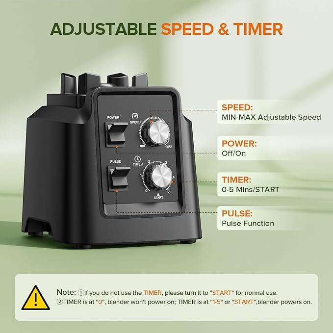 Blenders for Kitchen, Blender & Grinder Combo, Smoothie Blender, 68Oz Pitcher for Crushing Ice, Puree and Frozen Fruit with Autonomous Clean, BPA-Free, Black