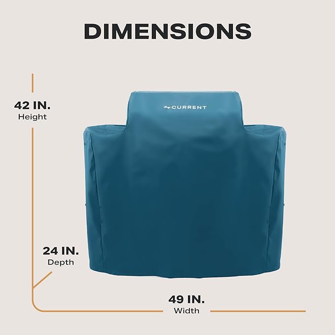Current® SoftFlex Grill and Griddle Cover, Custom Sized to Fit Both Current Model G Grill & Griddle, Weather Resistant Material, Anti-UV, Lightweight & Flexible, Weatherproof & Durable, Ocean