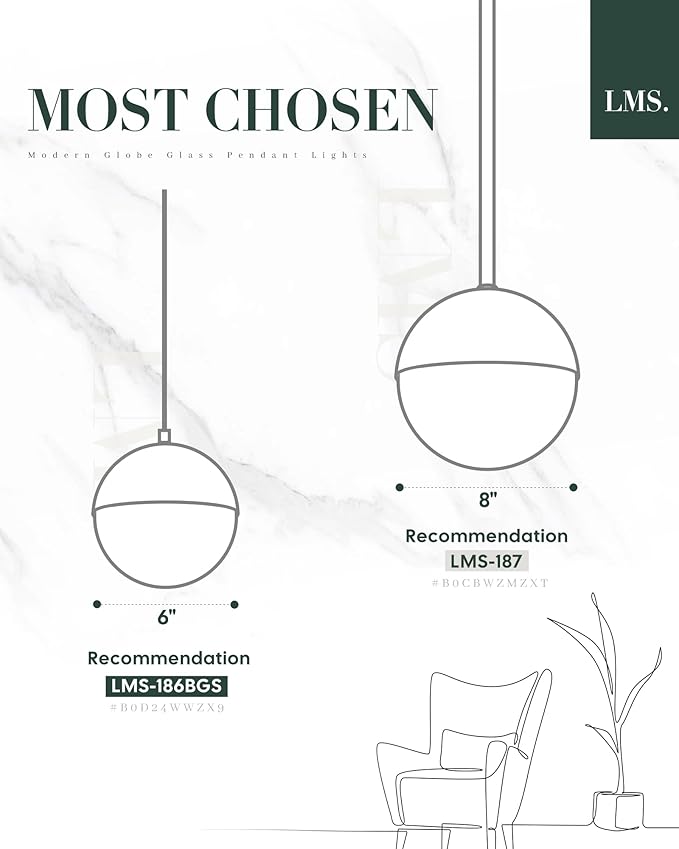 LMS Brushed Gold 3-Light Cluster Pendant Lights, Modern Kitchen Island Lighting with Clear Globe Glass Shade, Adjustable Hanging Cord Ceiling Light for Home Office Bathroom Dining Room, LMS-186BGC3