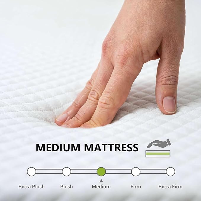 PayLessHere 5 Inch Gel Memory Foam Mattress Medium Firm Mattresses CertiPUR-US Certified Bed-in-a-Box Pressure Relieving California King Size,Fiberglass Free，White