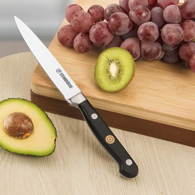 Gioventù Paring Knife 5 inch - Small Kitchen Knife Forged from German Stainless Steel 5Cr15Mov (HRC58), Full Tang, Sharp Paring Knives for Cutting, Peeling, Slicing Fruits and Vegetables
