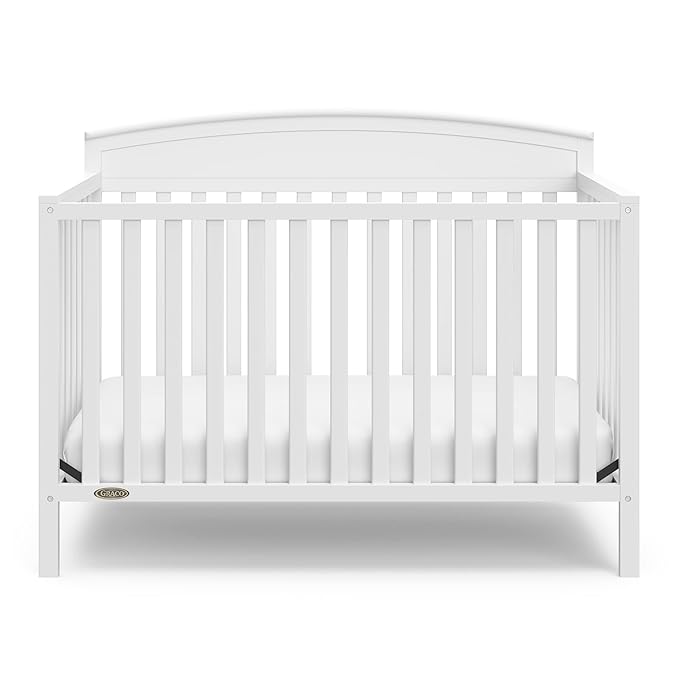 Graco Benton 5-in-1 Convertible Crib (White) – GREENGUARD Gold Certified, Converts from Baby Crib to Toddler Bed, Daybed and Full-Size Bed, Fits Standard Full-Size Crib Mattress
