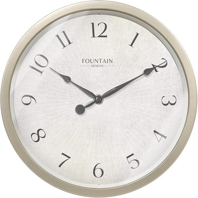 Modern Farmhouse Clock, Non Ticking Silent Clock, Modern and Vintage (Morning Silver, 10 inch)