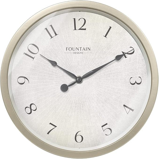 Modern Farmhouse Clock, Non Ticking Silent Clock, Modern and Vintage (Morning Silver, 10 inch)