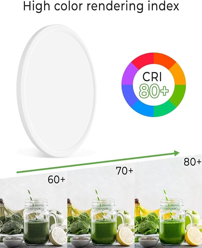 zemty 16.5 Inch LED Ceiling Light Flush Mount, 36W 4200lm Super Slim Flush Mount Ceiling Light Fixtures, 3000K/4500K/6000K Selectable Ceiling Lamp for Bedroom Kitchen Living Room (White)