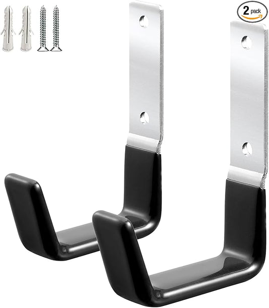 Heavy Duty Steel Garage Hooks,Garage Storage Utility Hooks,Anti-Slip Hanger, Tool Organizer,Steel Wall Mount Organizer, Garden Hose Hanger (Small-2PC)
