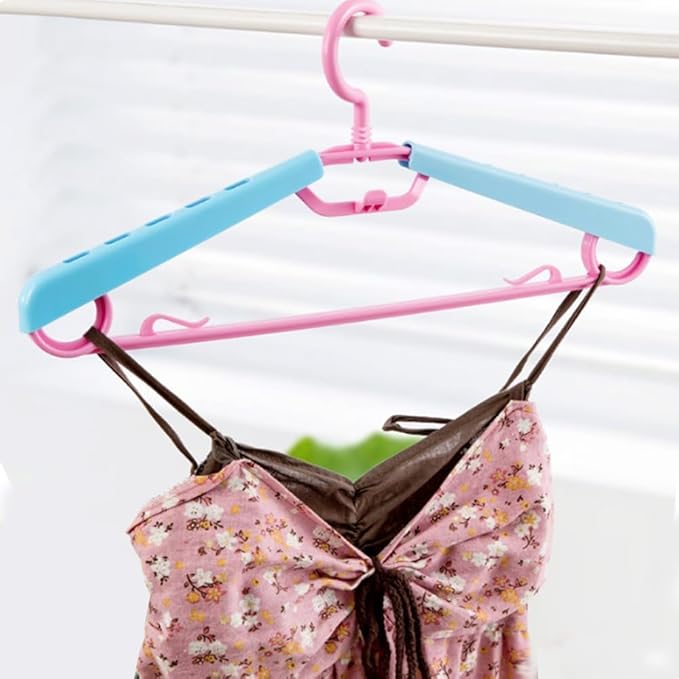 6-Pack Heavy Duty Plastic Extra-Wide Arm 15"-23" Suits Clothes Hangers with Swivel Hooks,Perfect for Coat,Jacket,Dress,Shirt,Trousers or Closet Space Saving,Pink